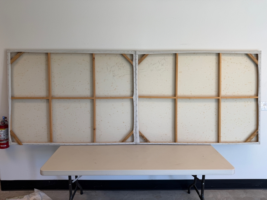 Just Added - Gerrit Greve (1948-2024, Cardiff by the Sea, CA) Original Acrylic Diptych Painting On Canvas Titled 'A Sense of Surf'  Signed Verso 120 X 48 Estimate $5,800 - $7,200 [Photo 7]