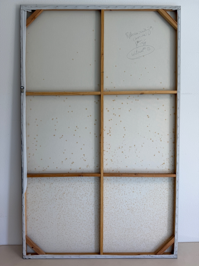Just Added - Gerrit Greve (1948-2024, Cardiff by the Sea, CA) Original Acrylic Painting On Canvas Titled 'Rebecca: Waiting #1 / Witness #3' 1994 Signed Lower Left and Verso 45 X 72 Estimate $3,200 - $4,100 [Photo 7]