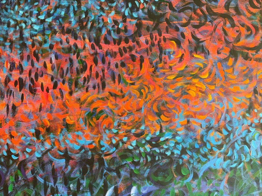 Just Added - Gerrit Greve (1948-2024, Cardiff by the Sea, CA) Original Acrylic Diptych Painting On Canvas Titled 'Underwater Coral Beds' Signed Lower Left and Verso 96 X 60 Estimate $5,800 - $7,200 [Photo 3]