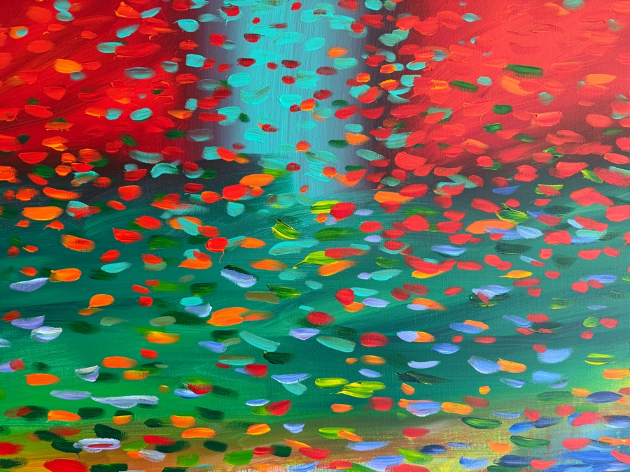 Just Added - Gerrit Greve (1948-2024, Cardiff by the Sea, CA) Original Acrylic Painting On Canvas Titled 'Harbor Reflections' Signed Lower Right and Verso 71 X 48 Estimate $3,400 - $4,300 [Photo 3]