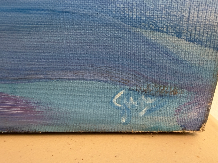 Just Added - Gerrit Greve (1948-2024, Cardiff by the Sea, CA) Original Acrylic Painting On Canvas Titled 'Harbor Reflections' Signed Lower Right and Verso 71 X 48 Estimate $3,400 - $4,300 [Photo 4]