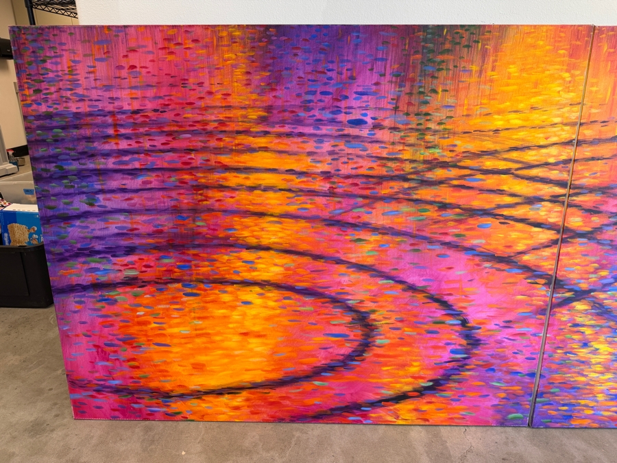 Just Added - Gerrit Greve (1948-2024, Cardiff by the Sea, CA) Original Acrylic Diptych Painting On Canvas Titled 'New Symphony' 2015 Signed Verso 132 X 48 Estimate $6,300 - $7,900 [Photo 4]