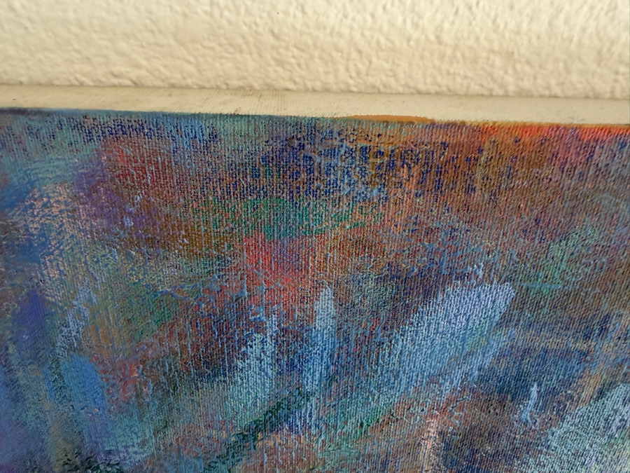 Just Added - Gerrit Greve (1948-2024, Cardiff by the Sea, CA) Original Acrylic Diptych Painting On Canvas Titled 'Monet's Waters #2' 1991 Signed Verso 120 X 45 Estimate $5,400 - $6,800 [Photo 5]