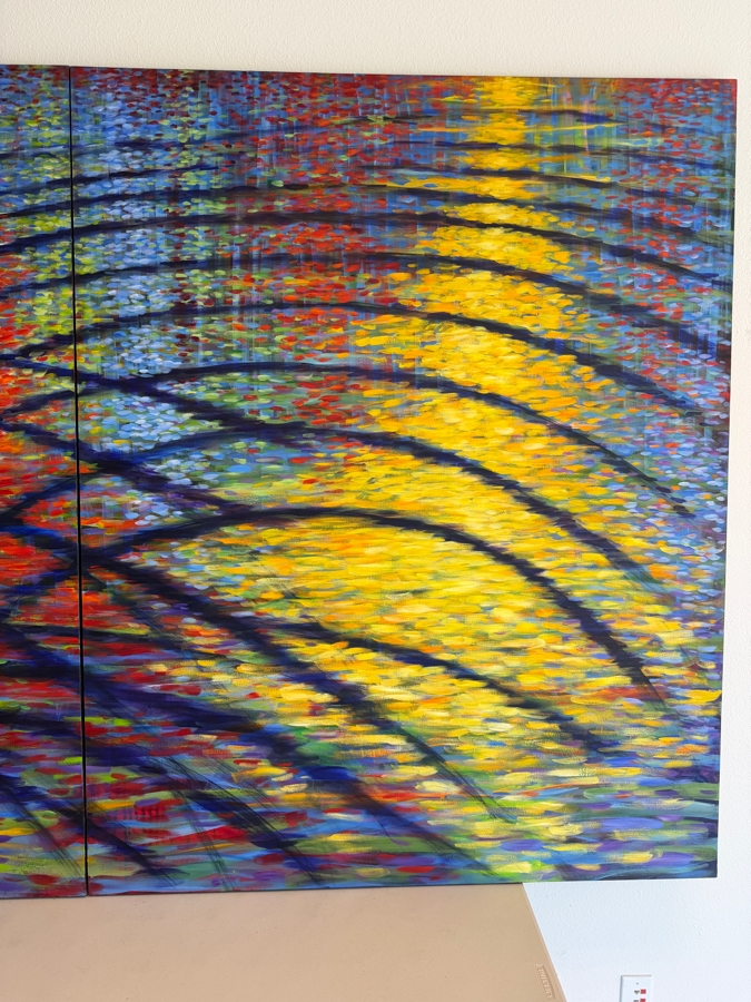 Just Added - Gerrit Greve (1948-2024, Cardiff by the Sea, CA) Original Acrylic Diptych Painting On Canvas 2005 Signed Verso 96 X 60 Estimate $5,800 - $7,200 [Photo 3]