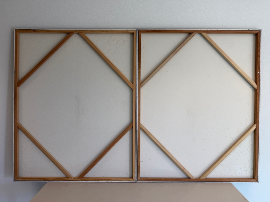 Just Added - Gerrit Greve (1948-2024, Cardiff by the Sea, CA) Original Acrylic Diptych Painting On Canvas 2005 Signed Verso 96 X 60 Estimate $5,800 - $7,200 [Photo 6]