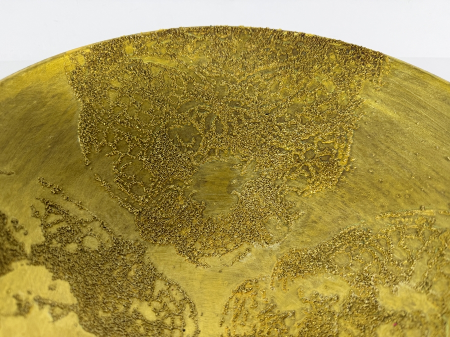 Just Added - Gerrit Greve (1948-2024, Cardiff by the Sea, CA) Original Acrylic Sand Painted Vessel Bowl (These Were Coupled With His Paintings) 12W X 3H (RL) Estimate $500 - $600 [Photo 4]