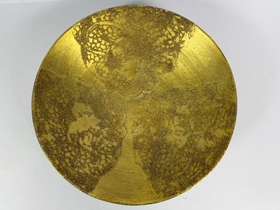 Just Added - Gerrit Greve (1948-2024, Cardiff by the Sea, CA) Original Acrylic Sand Painted Vessel Bowl (These Were Coupled With His Paintings) 12W X 3H (RL) Estimate $500 - $600 [Photo 3]