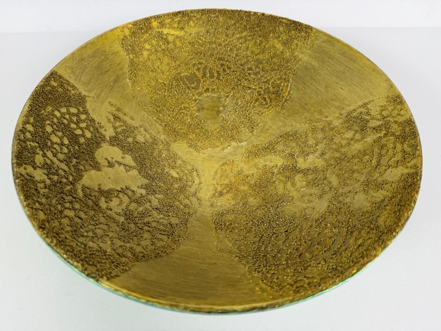 Just Added - Gerrit Greve (1948-2024, Cardiff by the Sea, CA) Original Acrylic Sand Painted Vessel Bowl (These Were Coupled With His Paintings) 12W X 3H (RL) Estimate $500 - $600 [Photo 2]