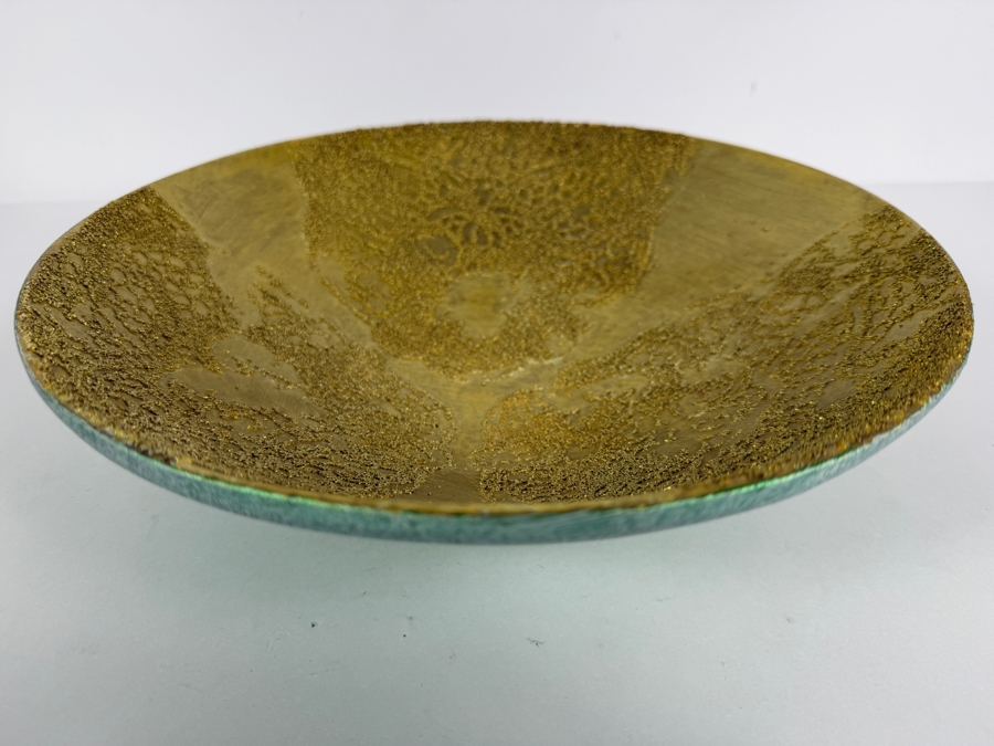 Just Added - Gerrit Greve (1948-2024, Cardiff by the Sea, CA) Original Acrylic Sand Painted Vessel Bowl (These Were Coupled With His Paintings) 12W X 3H (RL) Estimate $500 - $600 [Photo 5]