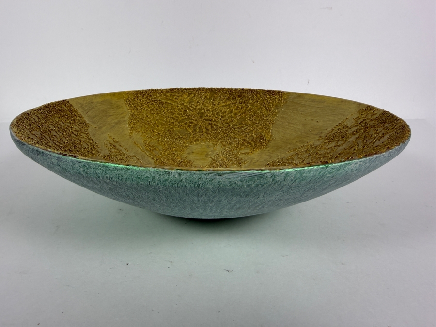 Just Added - Gerrit Greve (1948-2024, Cardiff by the Sea, CA) Original Acrylic Sand Painted Vessel Bowl (These Were Coupled With His Paintings) 12W X 3H (RL) Estimate $500 - $600 [Photo 6]