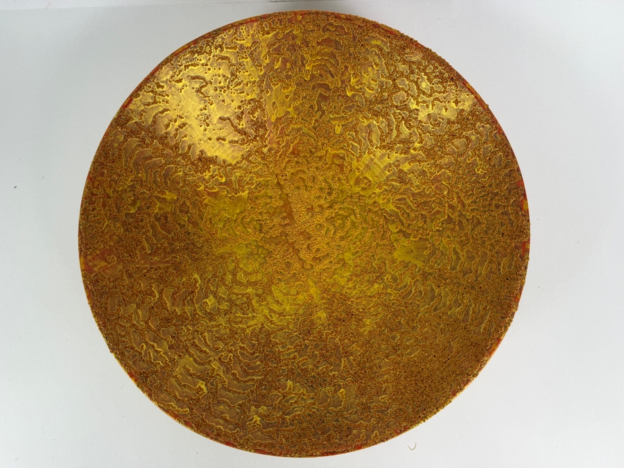 Just Added - Gerrit Greve (1948-2024, Cardiff by the Sea, CA) Original Acrylic Sand Painted Vessel Bowl (These Were Coupled With His Paintings) 12W X 3H (RL) Estimate $500 - $600 [Photo 4]