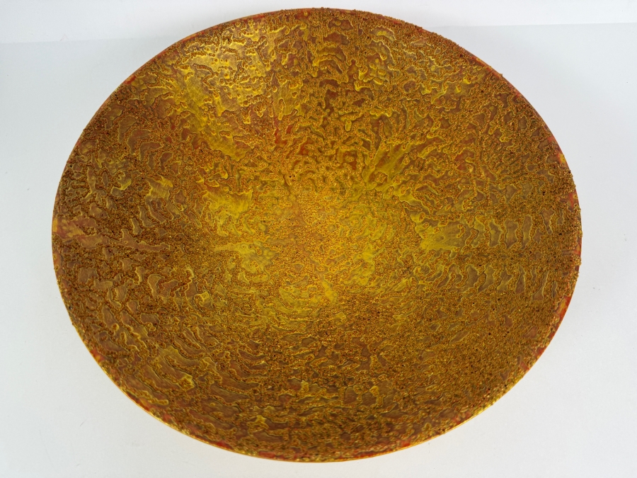 Just Added - Gerrit Greve (1948-2024, Cardiff by the Sea, CA) Original Acrylic Sand Painted Vessel Bowl (These Were Coupled With His Paintings) 12W X 3H (RL) Estimate $500 - $600 [Photo 2]