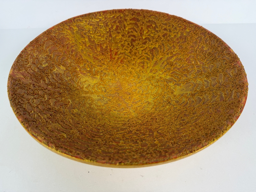 Just Added - Gerrit Greve (1948-2024, Cardiff by the Sea, CA) Original Acrylic Sand Painted Vessel Bowl (These Were Coupled With His Paintings) 12W X 3H (RL) Estimate $500 - $600 [Photo 3]