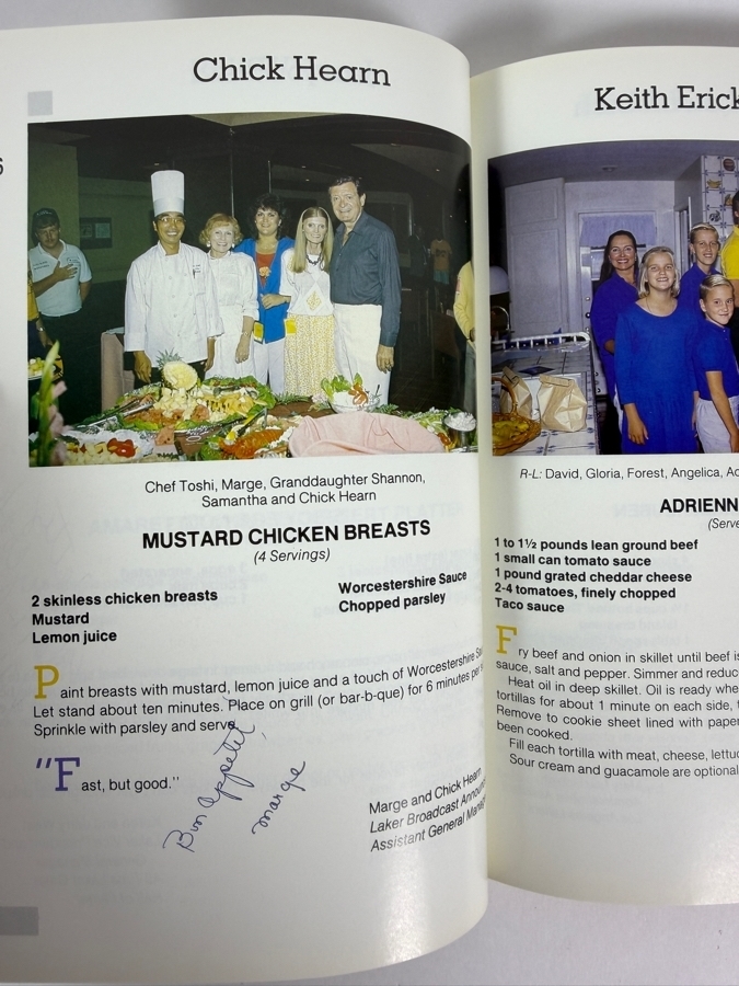 Just Added - Rare 1985 'World Champion Los Angeles Lakers Are Cookin' Family Cook Book' Published by the Laker Ladies with Some Signatures of the Wives [Photo 6]