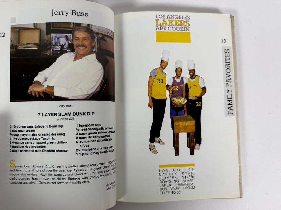 Just Added - Rare 1985 'World Champion Los Angeles Lakers Are Cookin' Family Cook Book' Published by the Laker Ladies with Some Signatures of the Wives [Photo 2]