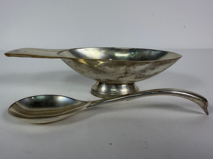 Just Added - Vintage Christofle Gallia Silver-Plate 'Swan' Gravy Boat and Spoon Designed by Christian Fjerdingstad Around 1935 [Photo 2]