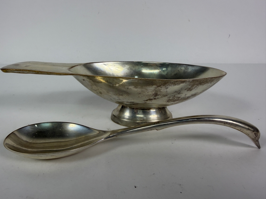 Just Added - Vintage Christofle Gallia Silver-Plate 'Swan' Gravy Boat and Spoon Designed by Christian Fjerdingstad Around 1935 [Photo 3]