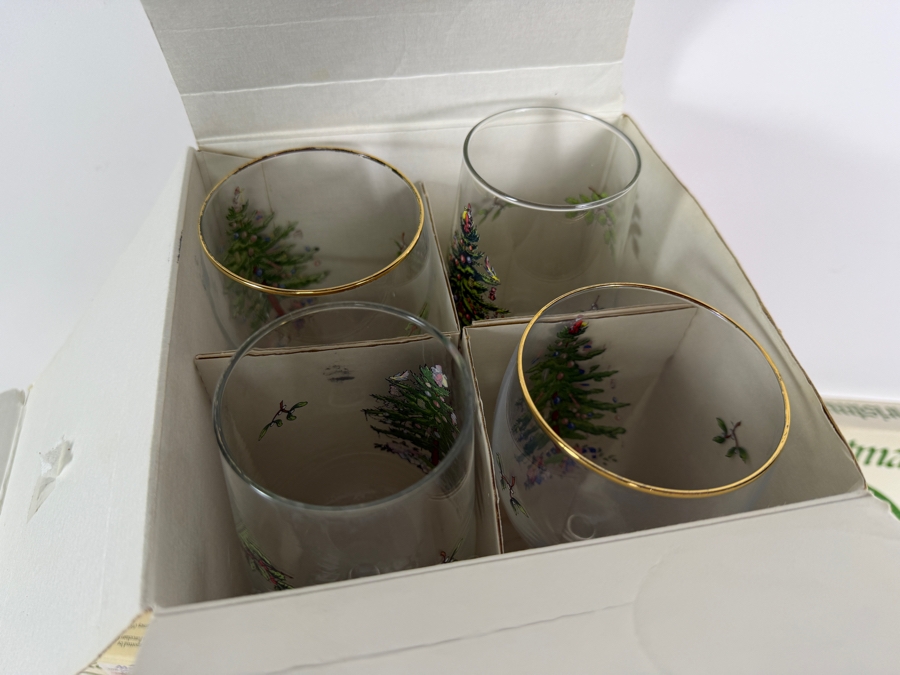 Just Added - Lot of Spode Christmas Tree Plates, Bowls, Glasses and Cups [Photo 6]
