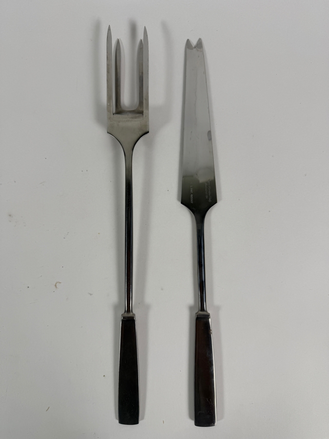 Just Added - Towle Sterling Silver Handle 2-Piece Steak Carving Set 'Silver Flutes' Pattern [Photo 4]