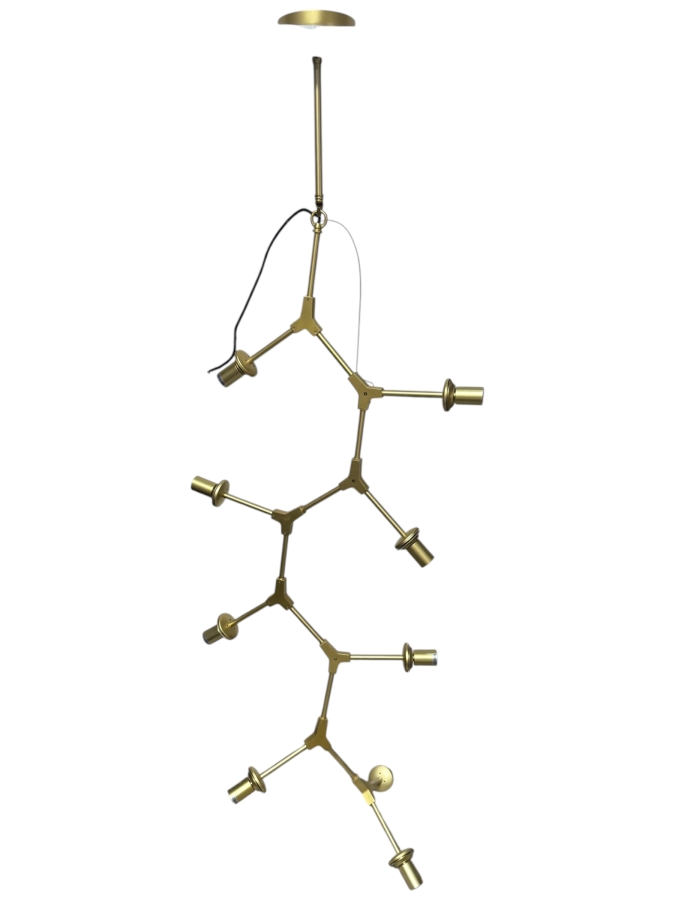 Just Added - Lindsey Adelman Style Cascade 9-Light Chandelier With Brass Frame 73'H