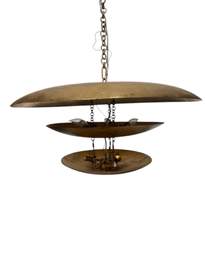 Just Added - Arteriors Florko Three Tier Gold Leaf Iron Chandelier 29'W X 15'H Plus Cord [Photo 2]