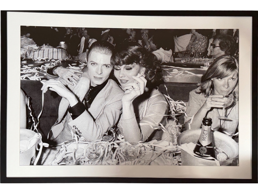 Just Added - CB2 X Sonic Editions Limited Edition Fine Art Photography David Bowie and Romy Haag Soak Up a Moment Together at the Alcazar Parisian Cabaret in 1976 32 X 21.5 Framed 38 X 27.5