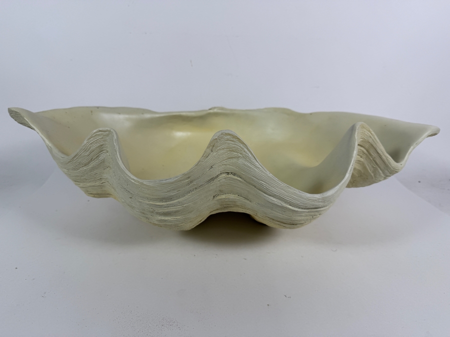 Just Added - Large Faux Resin Clam Shell Bowl 24W X 14D X 6.5H [Photo 2]