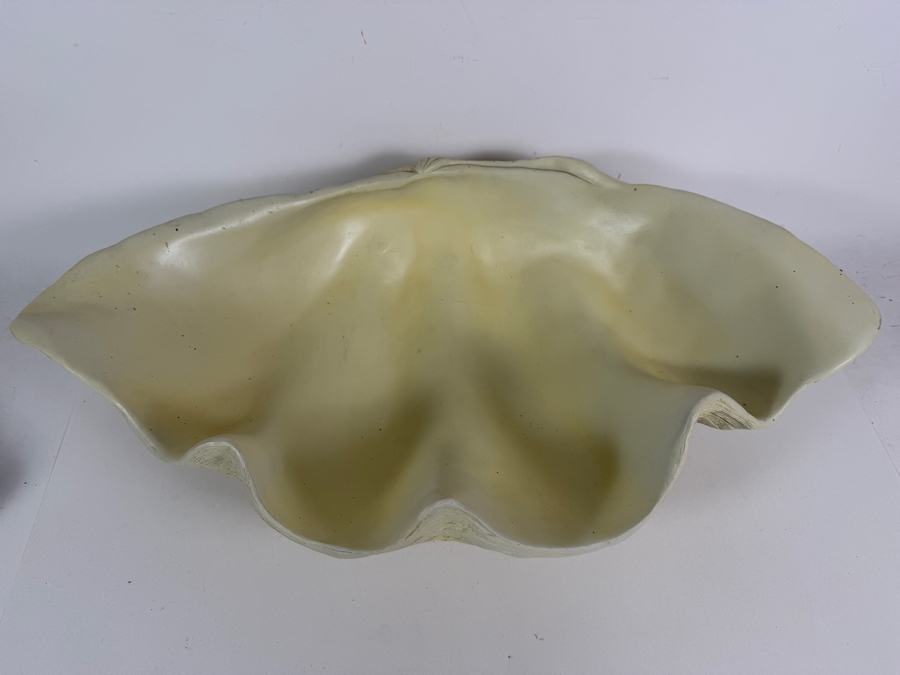 Just Added - Large Faux Resin Clam Shell Bowl 24W X 14D X 6.5H [Photo 3]