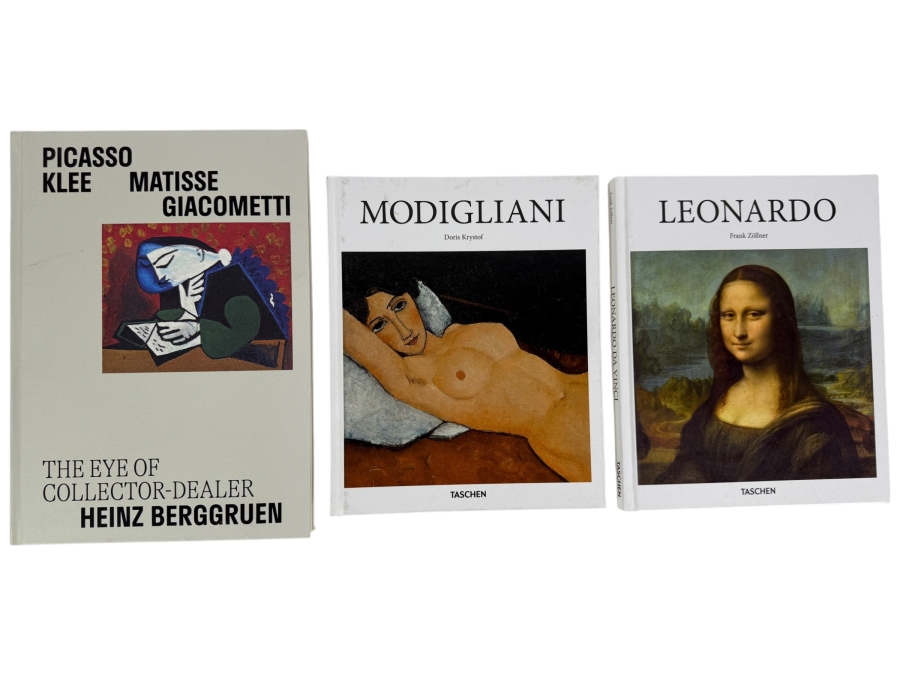 Just Added - (3) Hardcover Art Books:  Picasso, Klee, Matisse, Giacometti: The Eye of Collector-Dealer Heinz Berggruen, Modigliani by Doris Krystof and Leonardo by Frank Zollner