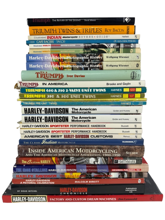 Just Added - Collection of Motorcycle Books: Triumph, Indian and Harley-Davidson
