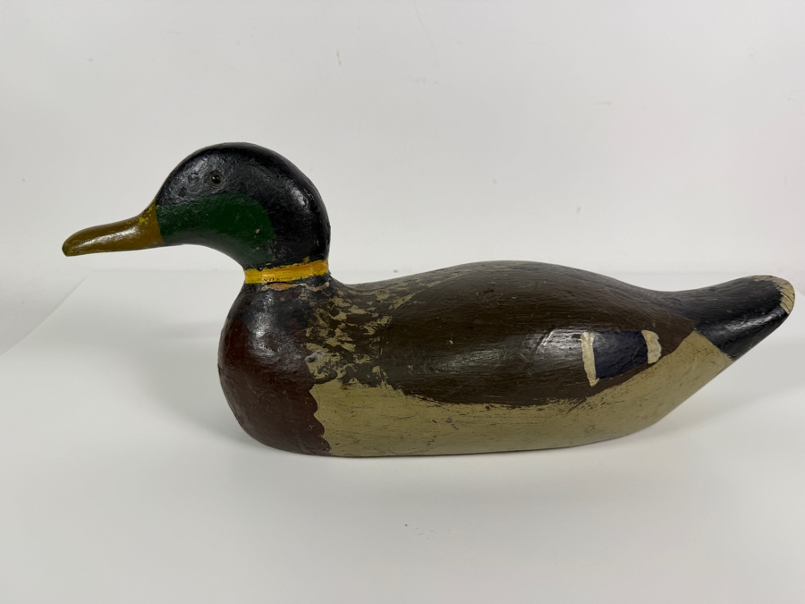 Just Added - Antique Hand-Painted Wooden Duck Decoy 17'L [Photo 4]