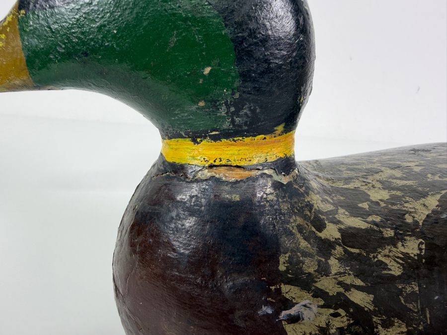 Just Added - Antique Hand-Painted Wooden Duck Decoy 17'L [Photo 5]