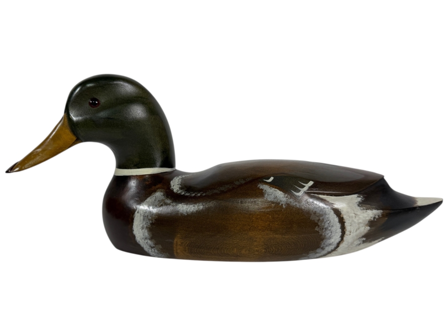 Just Added - Vintage Hand-Painted Wooden Mallard Duck by The Wooden Bird Factory Signed and Dated 1980 14'L