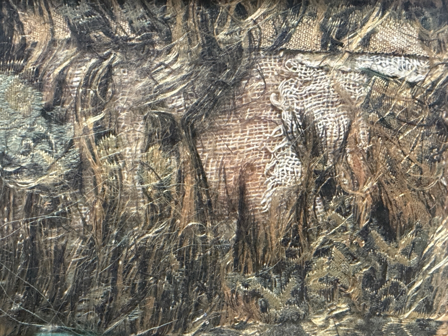 Antique Japanese Meiji Period Silk Embroidery Textiles With Imperial Dragons And Peonies Framed 52W X 34.5H Purchased for $1,200 [Photo 9]