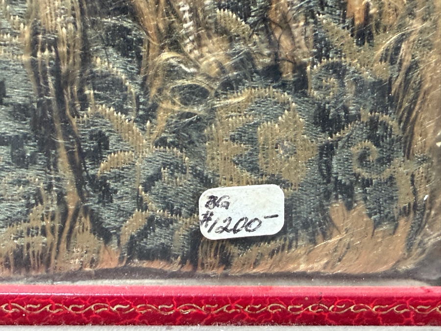 Antique Japanese Meiji Period Silk Embroidery Textiles With Imperial Dragons And Peonies Framed 52W X 34.5H Purchased for $1,200 [Photo 10]