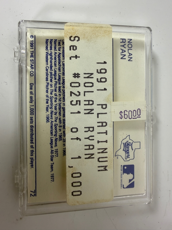 Rare 1991 Star Limited Edition MLB Trading Cards Sets: Nolan Ryan Platinum Set, Frank Thomas Platinum, Silver and Gold Sets Retails $210 [Photo 7]