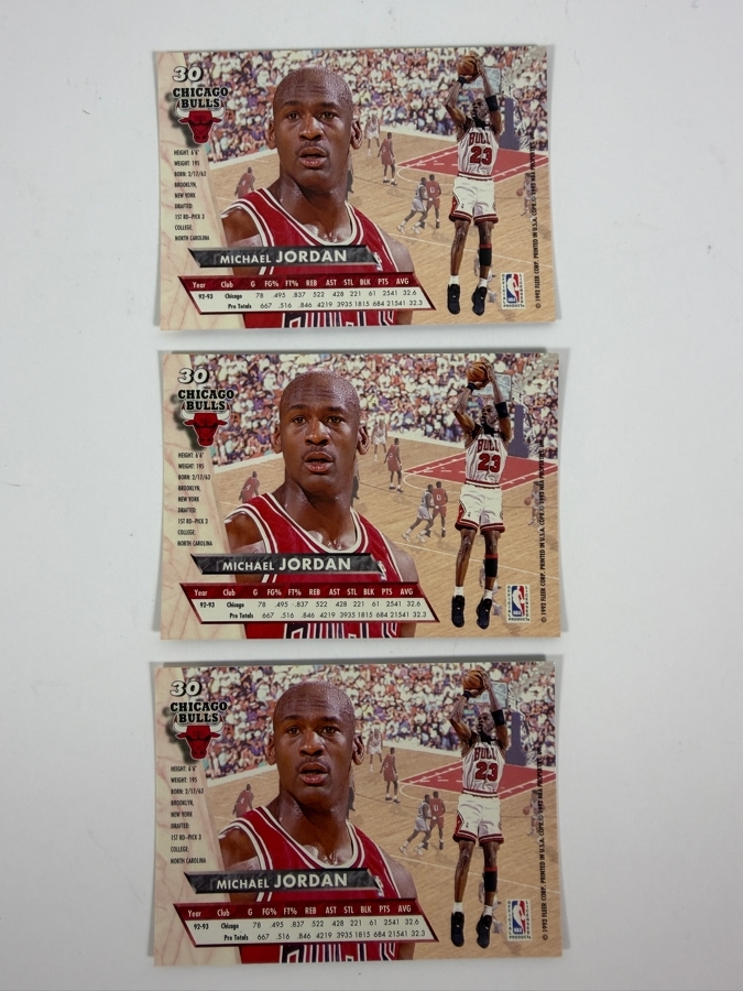 (3) 1993-1994 Fleer Ultra Michael Jordan #30 Basketball Trading Cards [Photo 5]