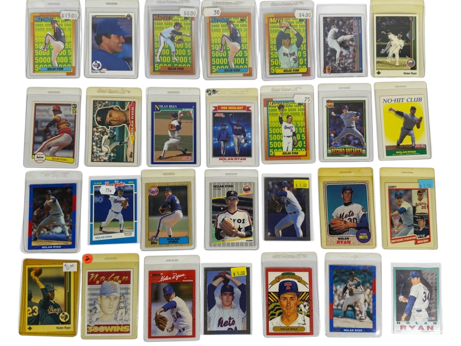Collection of (28) Vintage MLB Nolan Ryan Baseball Trading Cards