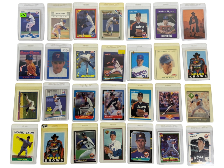 Collection of (28) Vintage MLB Nolan Ryan Baseball Trading Cards