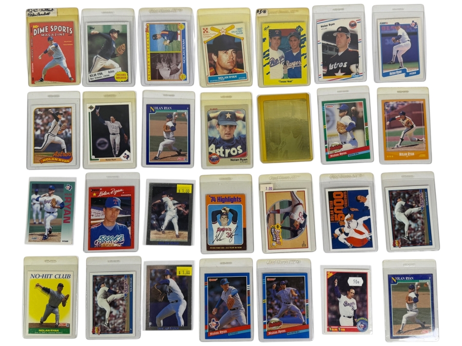Collection of (28) Vintage MLB Nolan Ryan Baseball Trading Cards