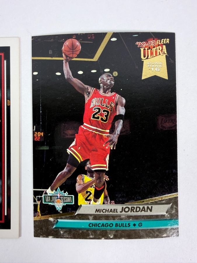 1992-93 Fleer Ultra Michael Jordan NBA Jam Session Dunk Rank 16 #216 Trading Card and 1992–93 Topps 50 Point Club Michael Jordan Card #205 [Photo 3]