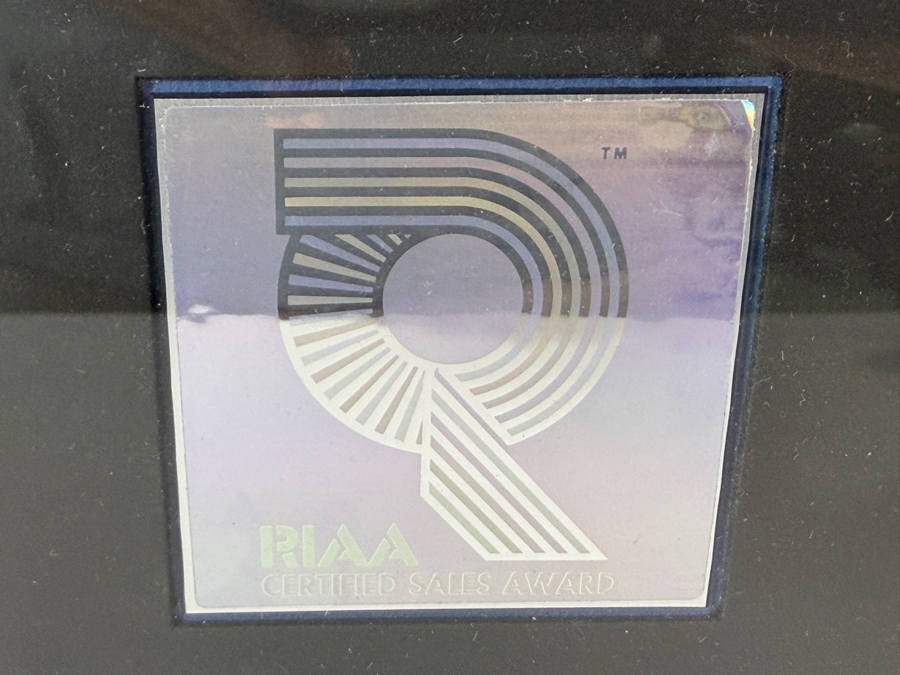 RIAA Certified Platinum Sales Award Plaque For Ralph Tresvant (Lead Vocalist of New Edition) Debut Album Presented To Wade Norton 17' X 21' Estimate $200 - $350 [Photo 8]