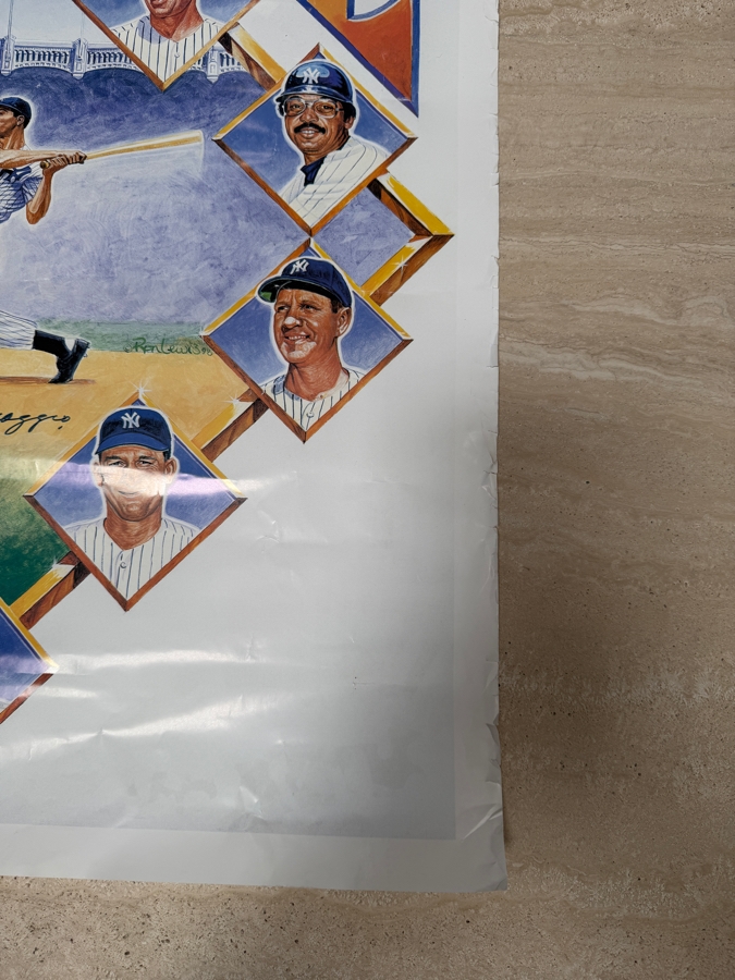 1998 New York Yankees Yankee Legends Poster Print By Ron Lewis Signed By Joe DiMaggio 25' X 32' [Photo 6]