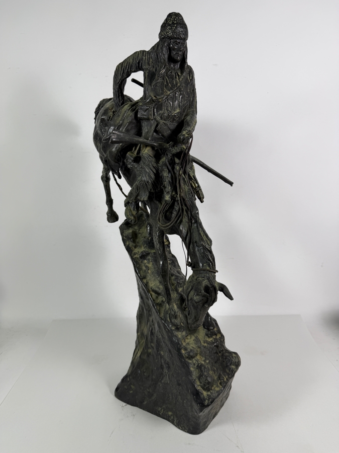 After Frederic Remington The Mountain Man Bronze Sculpture Reproduction 27H [Photo 2]
