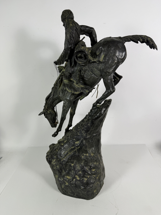 After Frederic Remington The Mountain Man Bronze Sculpture Reproduction 27H [Photo 7]