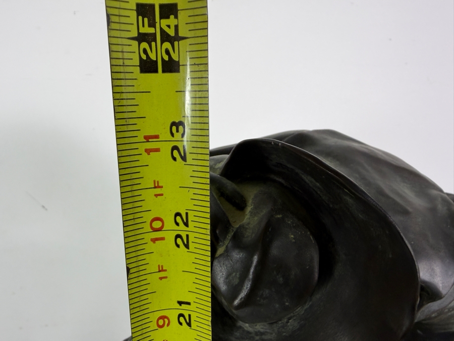 After Frederic Remington The Rattlesnake Bronze Sculpture Reproduction On Marble Base 22.5H [Photo 13]