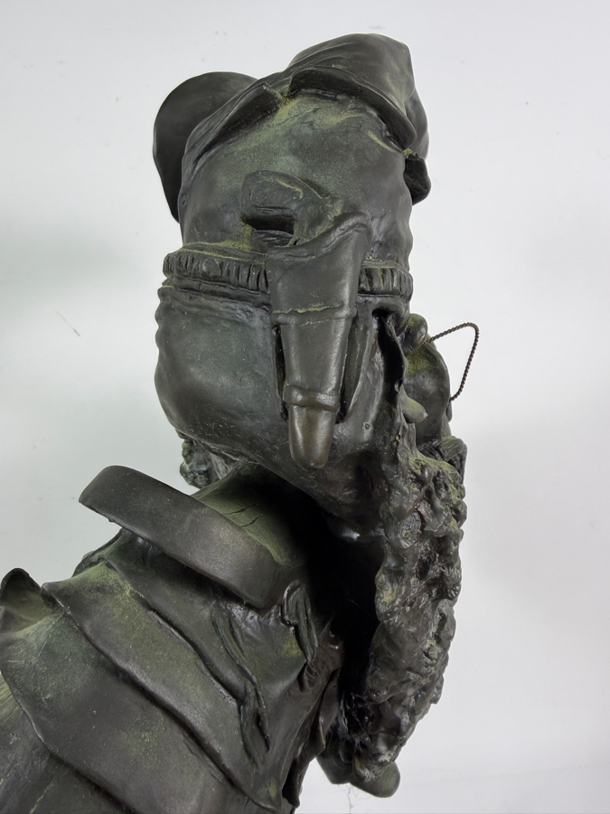 After Frederic Remington The Rattlesnake Bronze Sculpture Reproduction On Marble Base 22.5H [Photo 11]