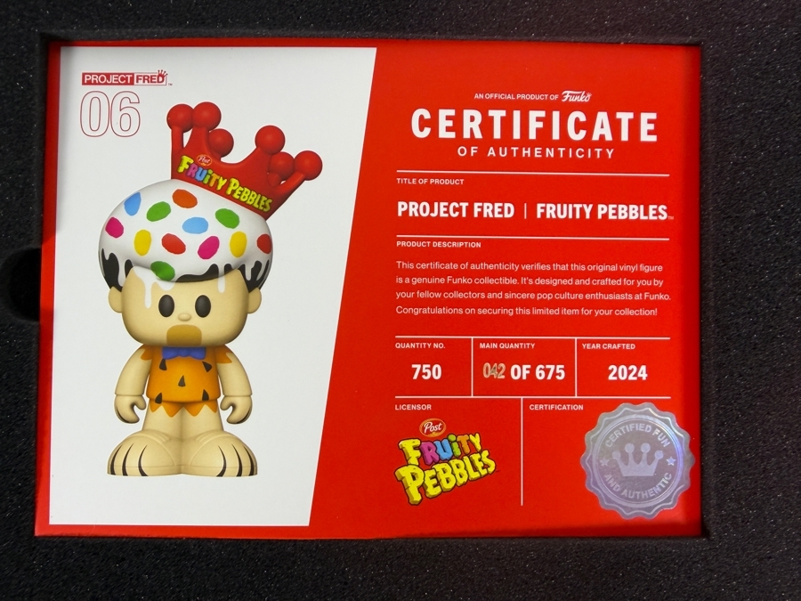 Funko Project Fred 06 Ad Icons Fruity Pebbles Freddy Funko As Fred Flintstone 11 Inch Vinyl Figure Limited Edition Series 750 Pcs Estimate $200 - $350 [Photo 6]
