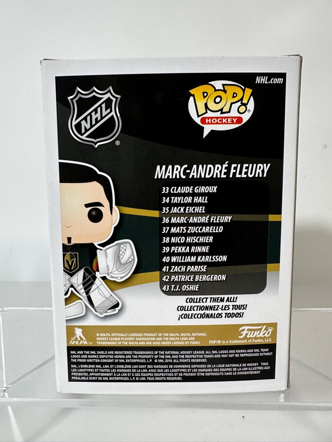 Funko Pop! Hockey NHL Vegas Golden Knights Marc-André Fleury Vinyl Figure #36 [Photo 3]