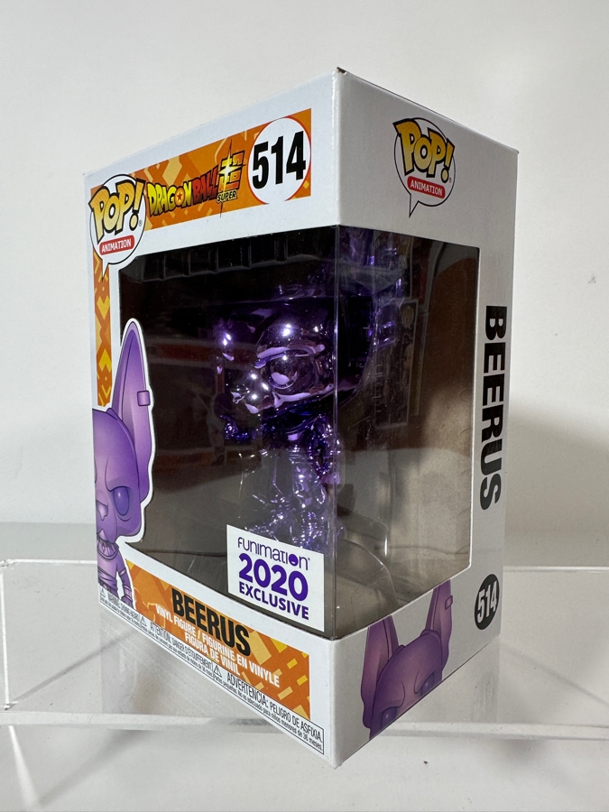 Funko Pop! Animation Dragon Ball Super Beerus Purple Chrome Funimation 2020 Exclusive Vinyl Figure #514 [Photo 2]